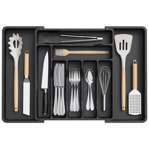 Lifewit kitchen plastic drawer organizer, knife storage dividers