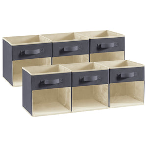 Lifewit Collapsible Cube Storage Boxes, Clothes Organiser with Clear Window, Set of 6